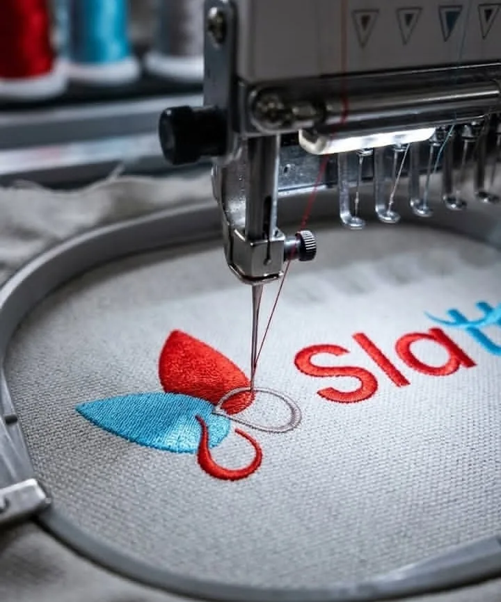 SLATTA — Bordado de la marca, creado por una participante del taller con IA